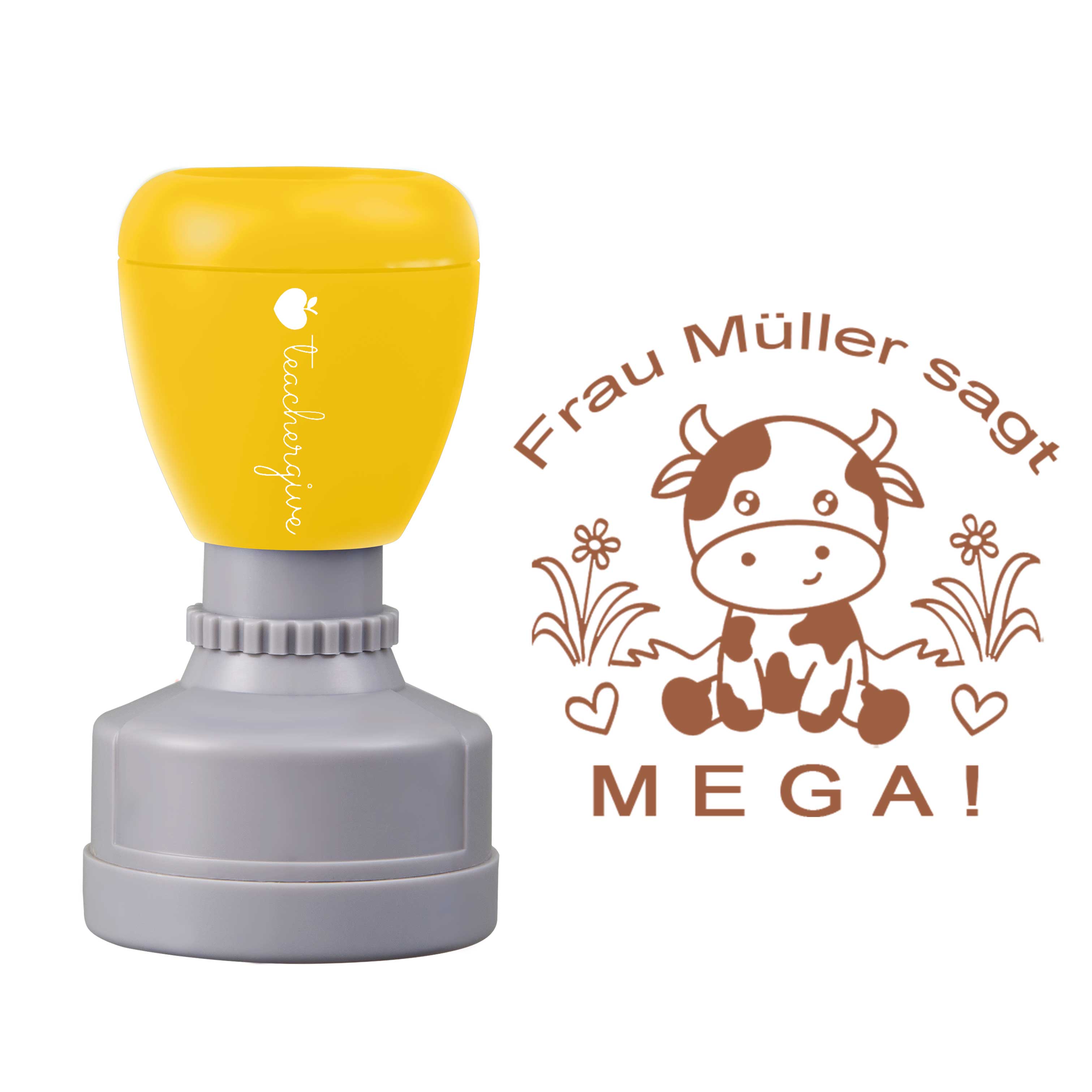 Personalisiert sagt mega Lehrer Stempel