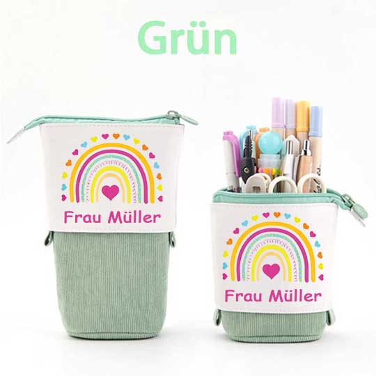 Personalisiert Name Bunter Regenbogen Federmäppchen Mäppchen