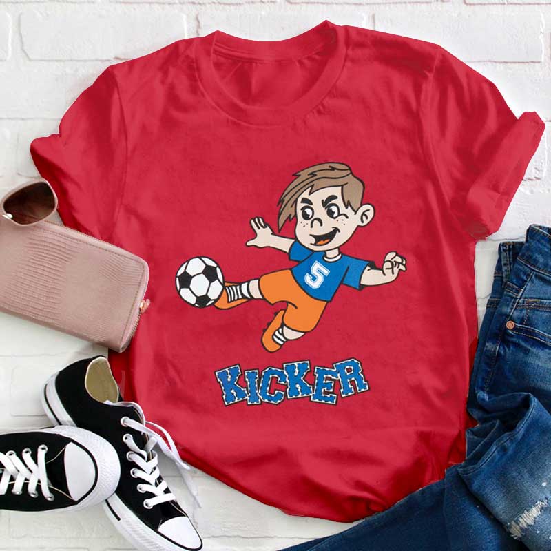 Verrückter Schuss Fußball Lehrer T-Shirt