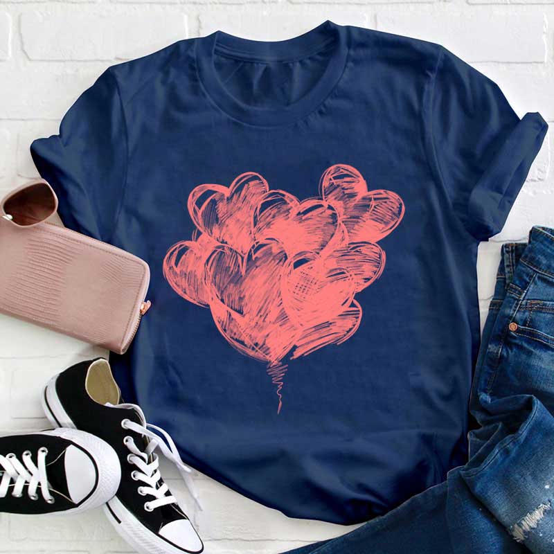 Sehr Viele Liebe Herzen Lehrer T-Shirt