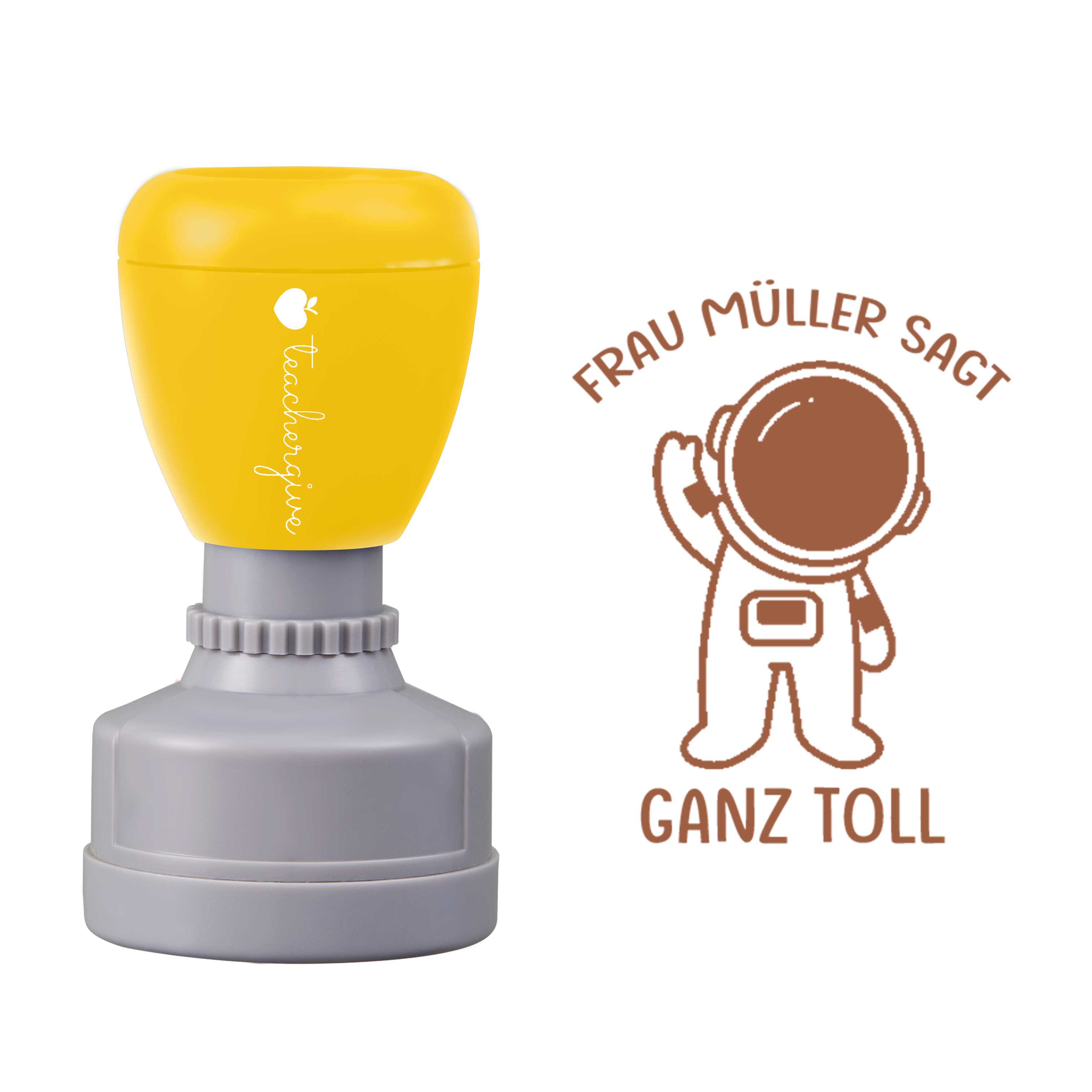 Personalisiert Name sagt ganz toll Lehrer Stempel