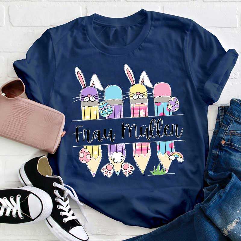 Personalisiert Ostern Name Lehrer T-Shirt