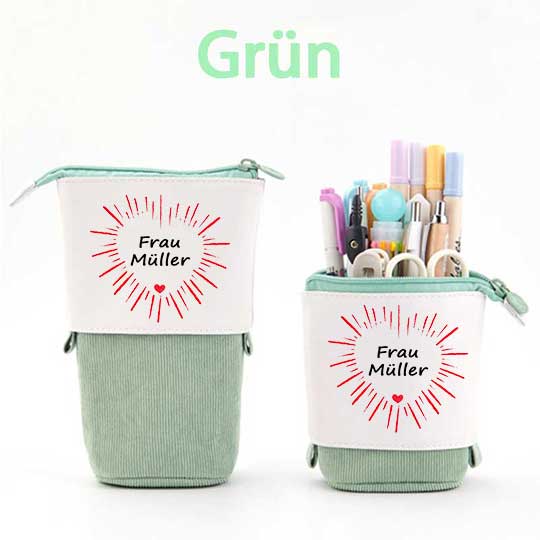 Personalisiert Name Rotes Herz Federmäppchen Mäppchen