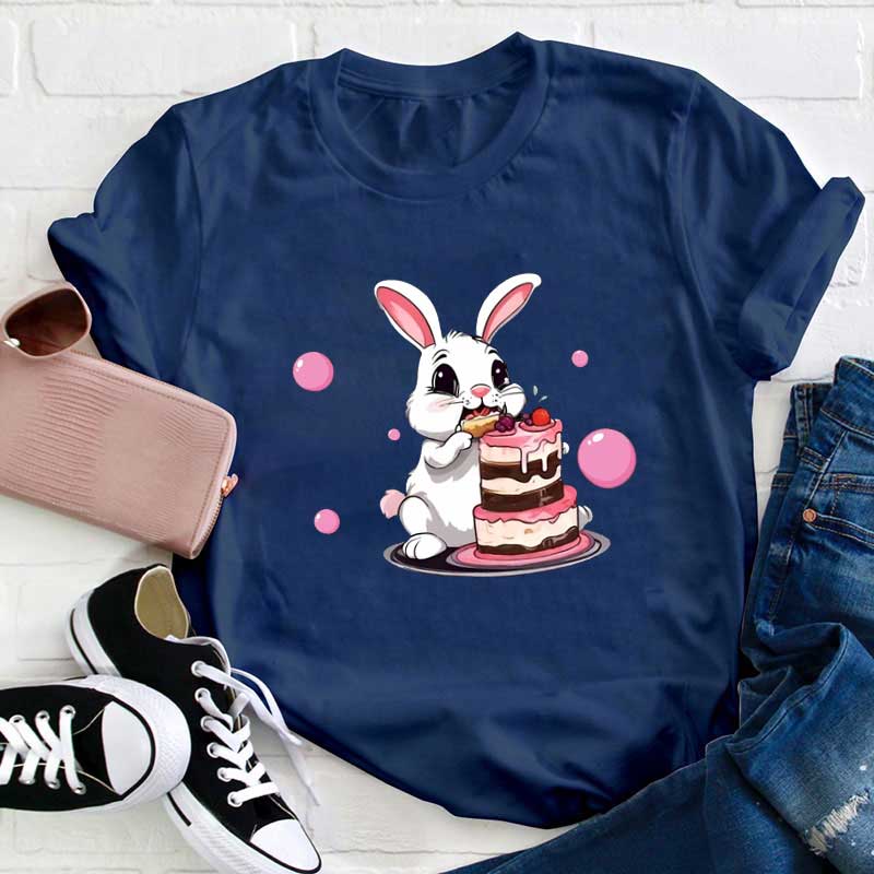 Rosa Hase Lehrer T-Shirt