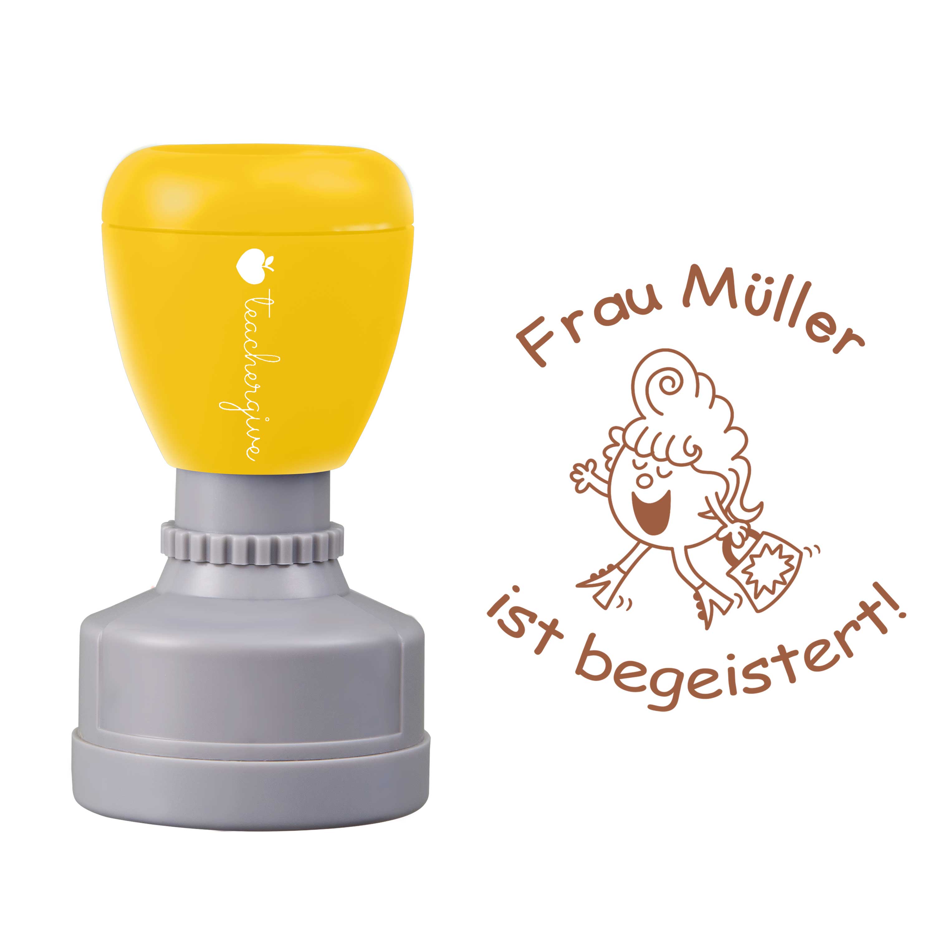 Personalisiert ist begeistert Lehrer Stempel