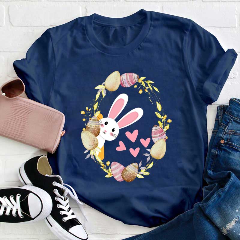 Süße Hase und Eier Lehrer T-Shirt