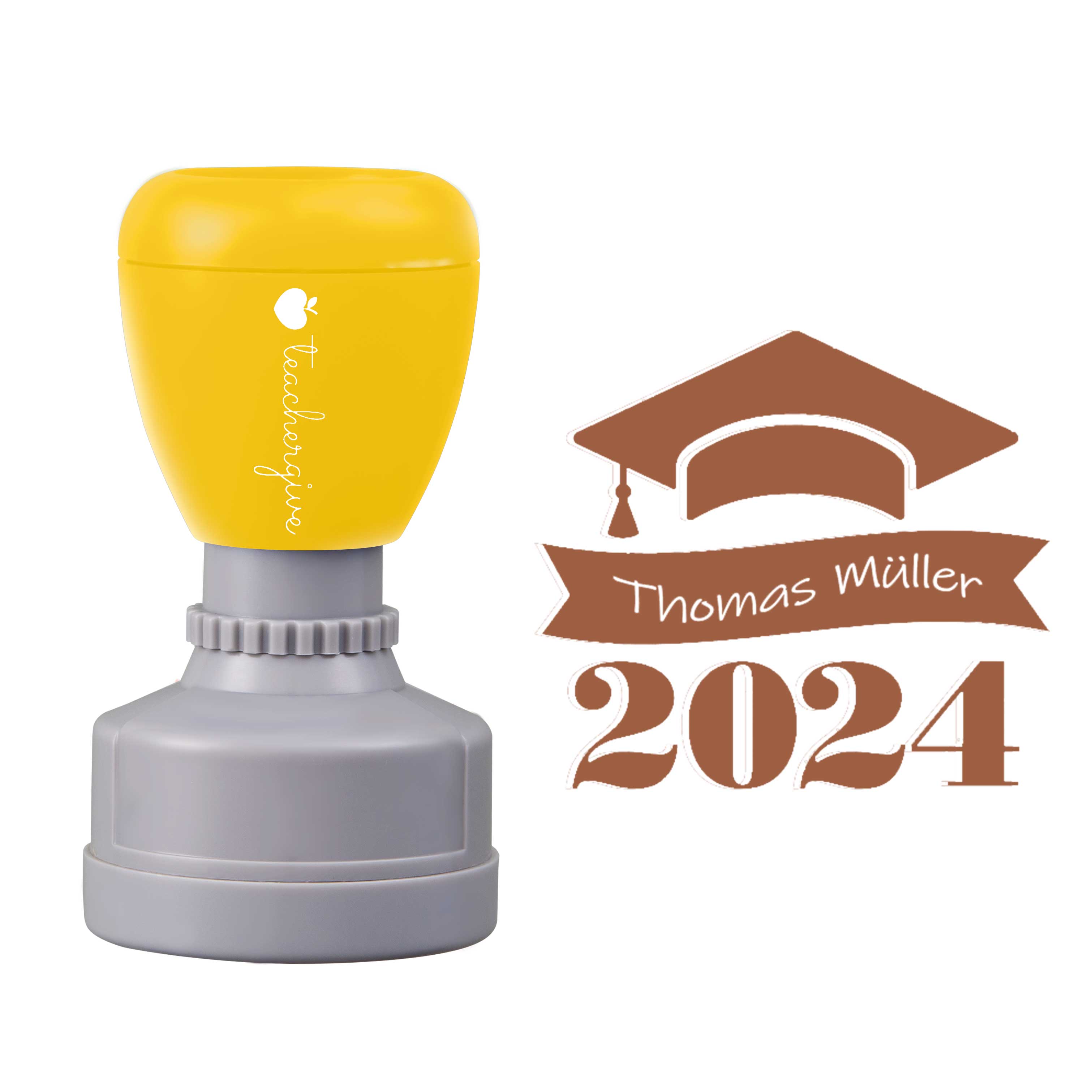 Personalisiert Name 2024 Abschluss Lehrer Stempel