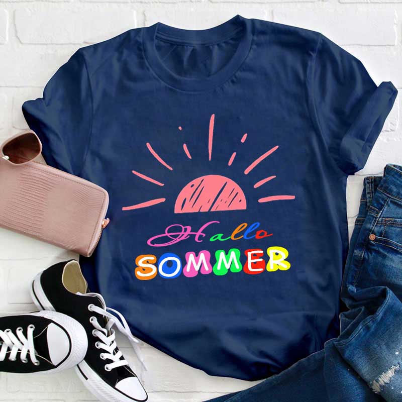 Hallo Sommer Lehrer T-Shirt