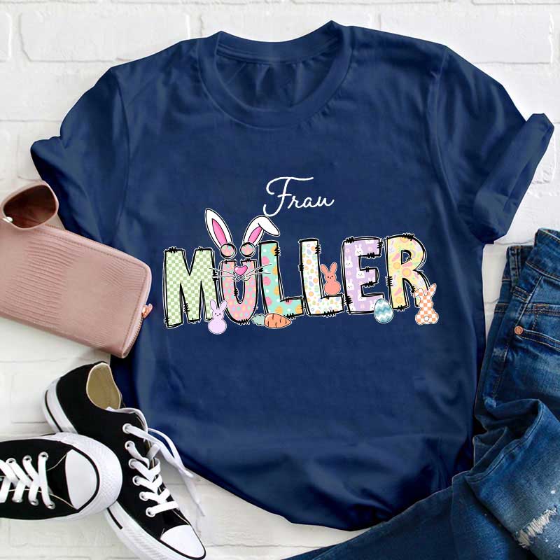 Personalisiert Ostern Name Lehrer T-Shirt