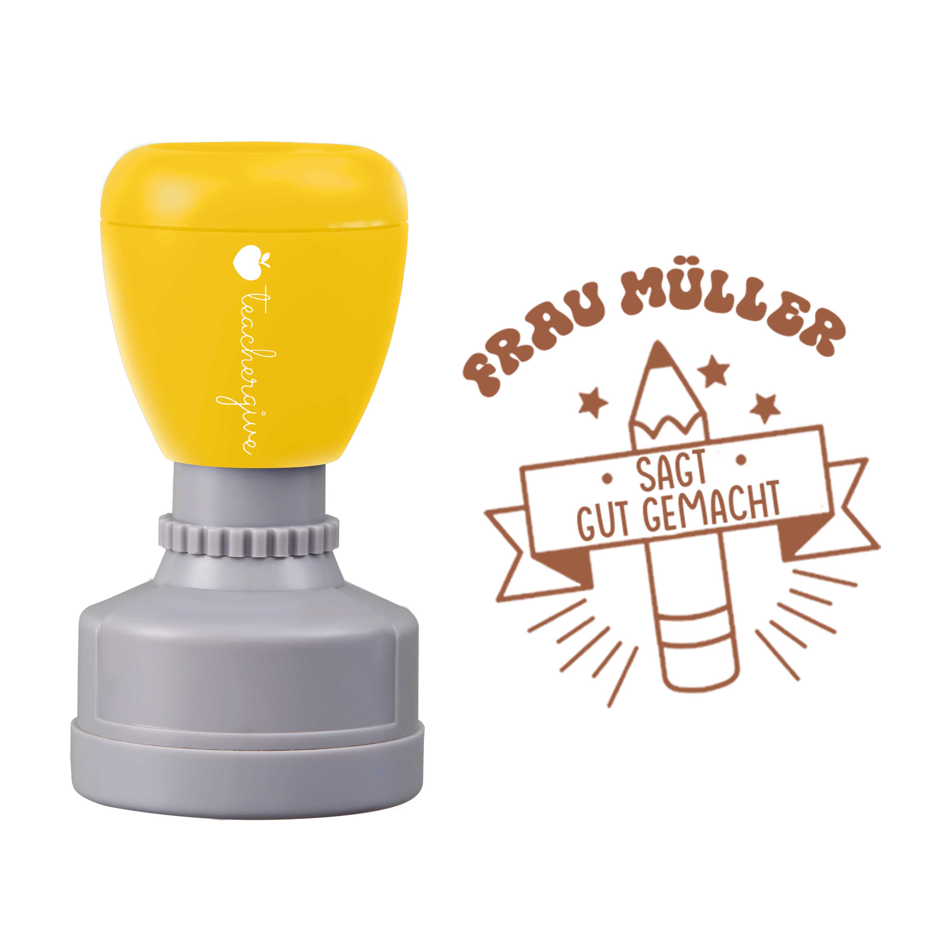 Personalisiert Name sagt gut gemacht Lehrer Stempel