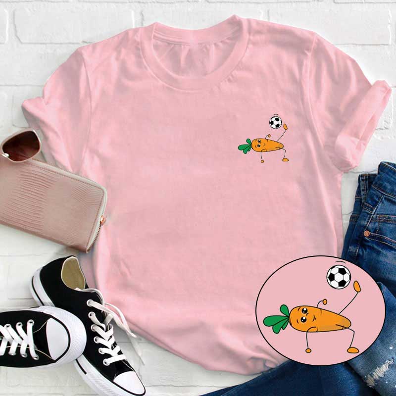 Karotte und Fußball Lehrer T-Shirt