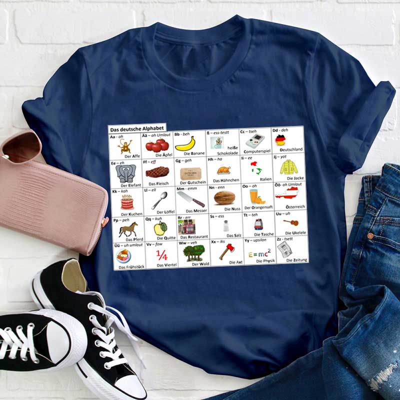 Das Deutsche Alphabet Lehrer T-Shirt