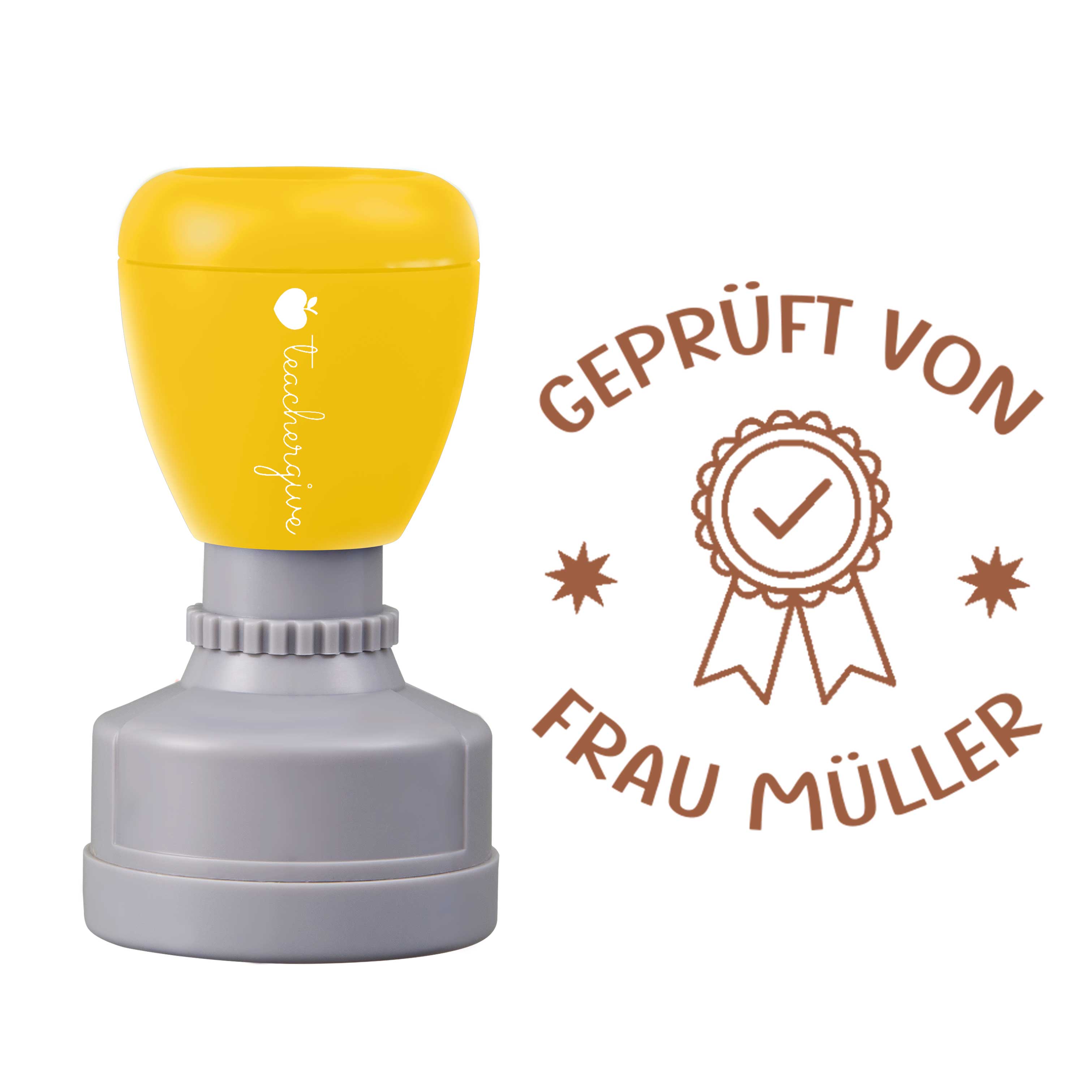 Personalisiert Geprüft von Lehrer Stempel