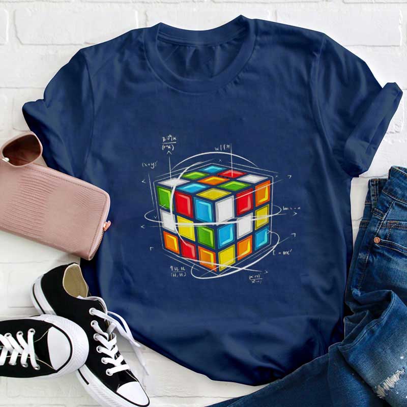 Lustiger Mathe Zauberwürfel Lehrer T-Shirt