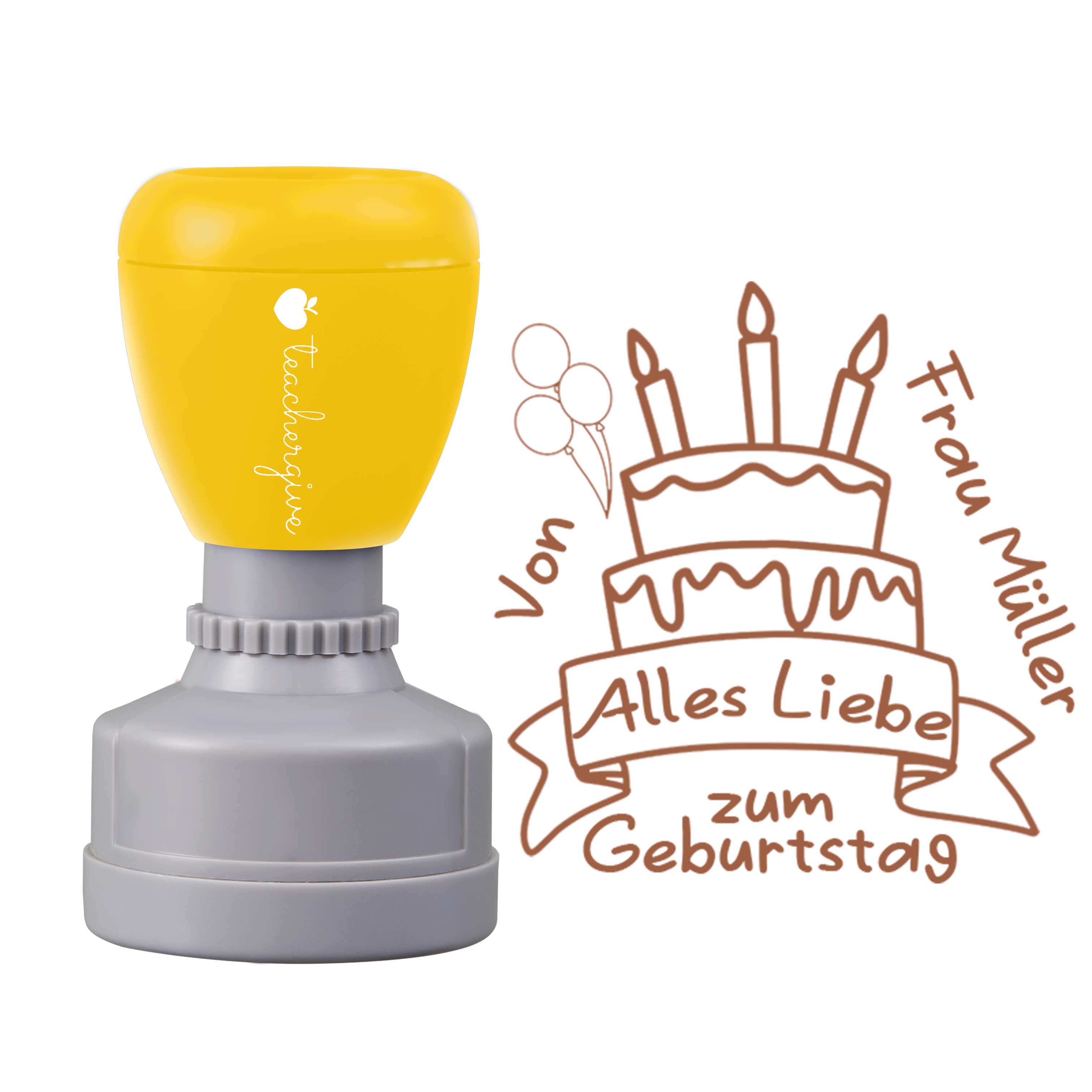 Personalisiert Name Alles Liebe zum Geburtstag Lehrer Stempel