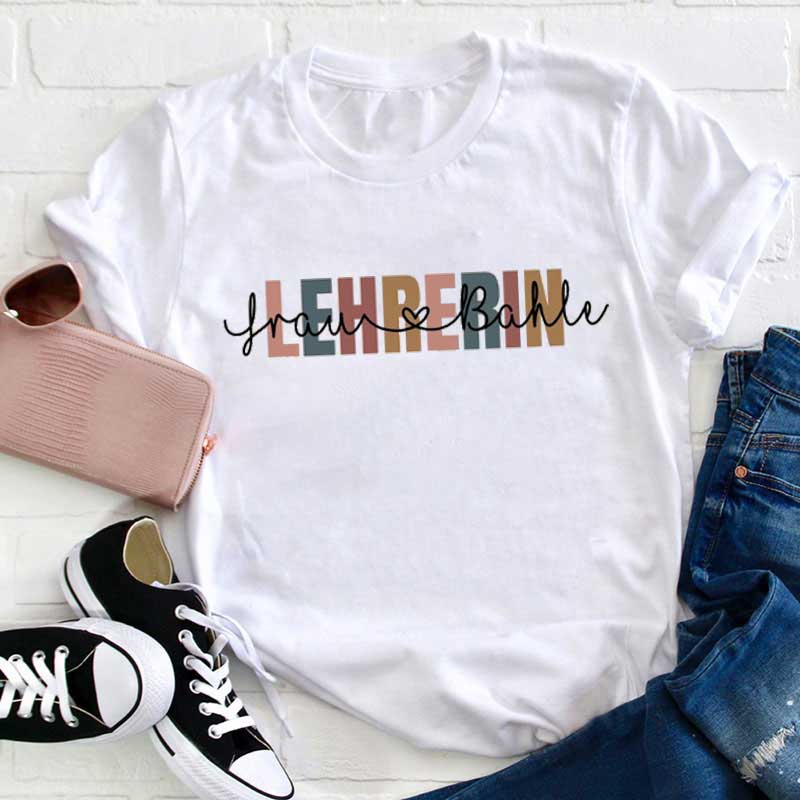 Personalisiert Lehrerin Name Lehrer T-Shirt