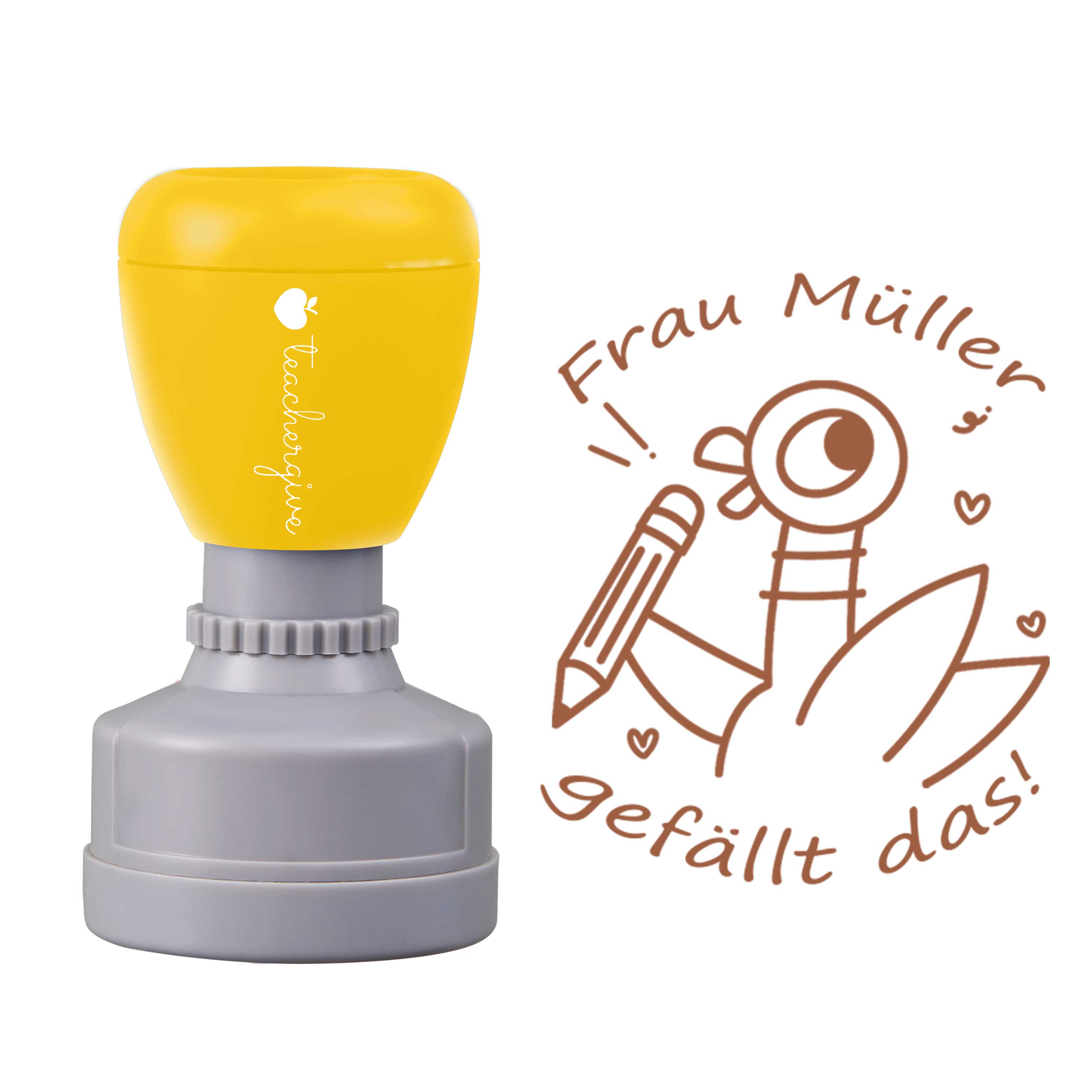 Personalisiert gefällt das Lehrer Stempel