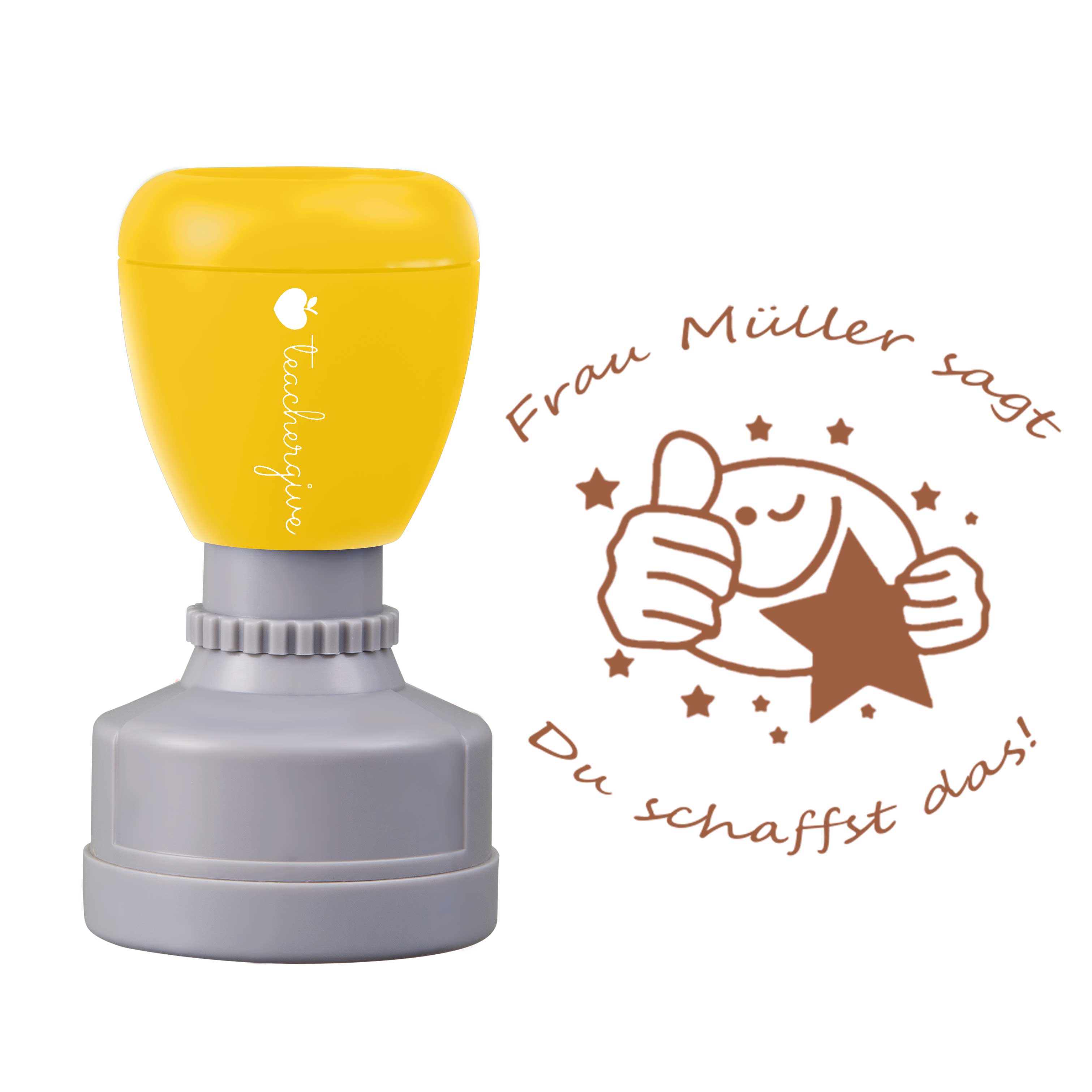 Personalisiert Name Sagt Du Schaffst Das Lehrer Stempel