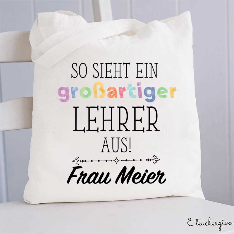 Personalisiert So Sieht Ein Großartiger Lehrer Aus Lehrer Tragetasche