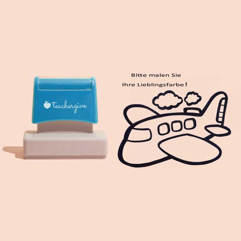Zeichnen Sie Ihr Lieblingsflugzeug mit Farbe Lehrer Großer Rechteckiger Stempel