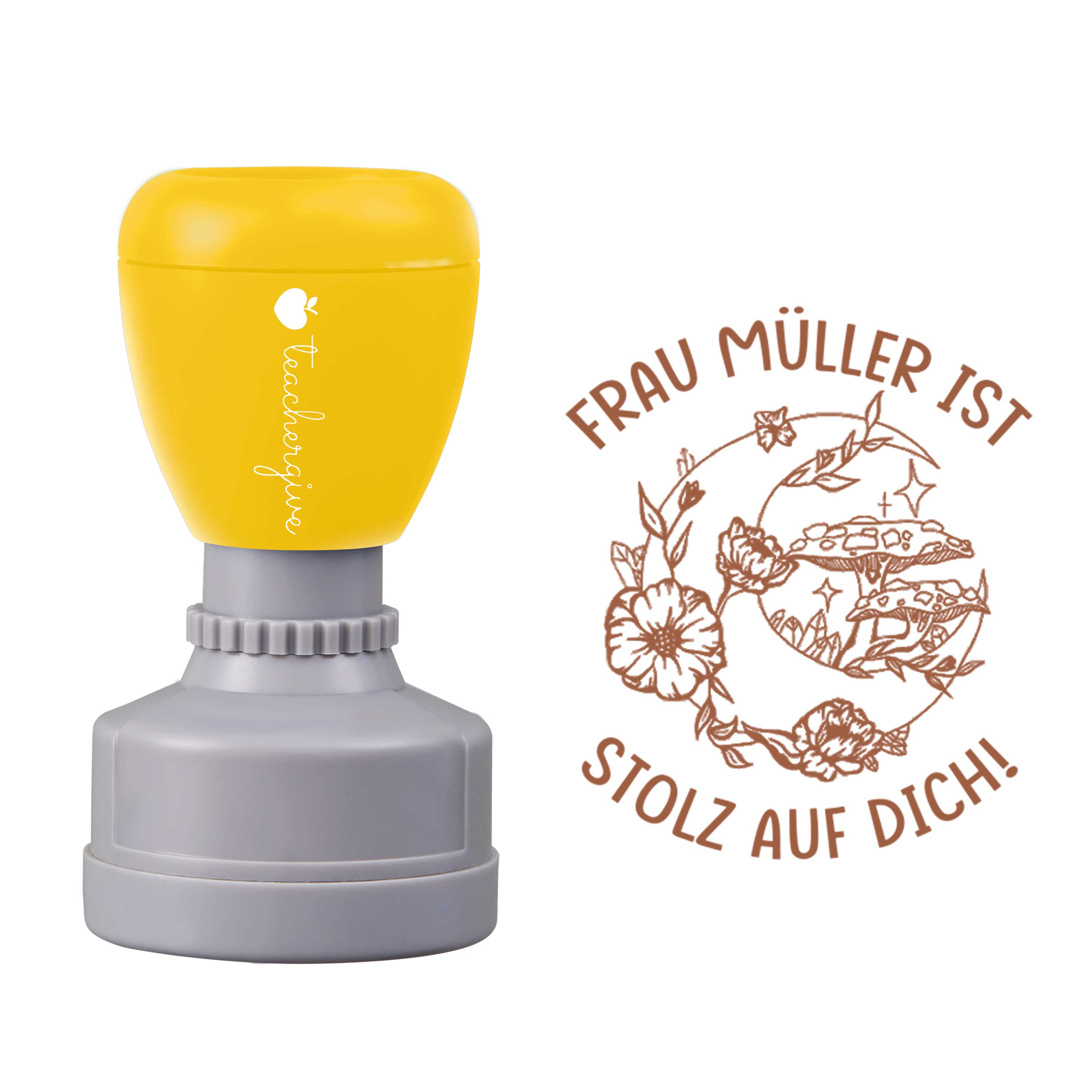 Personalisiert Name ist stolz auf dich Lehrer Stempel