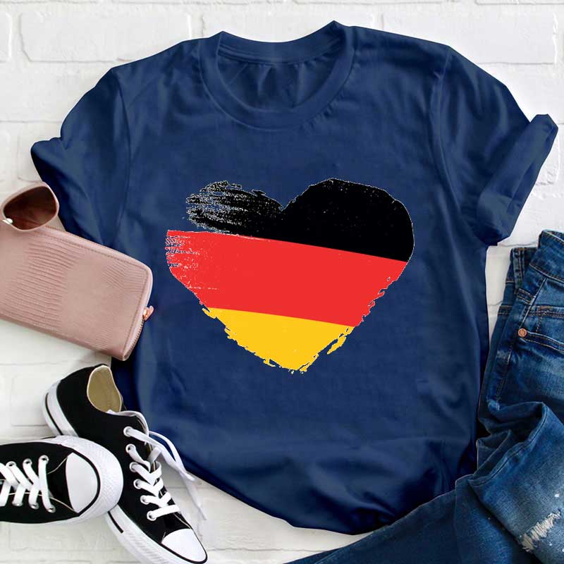 Liebe Herz Deutschland Lehrer T-Shirt