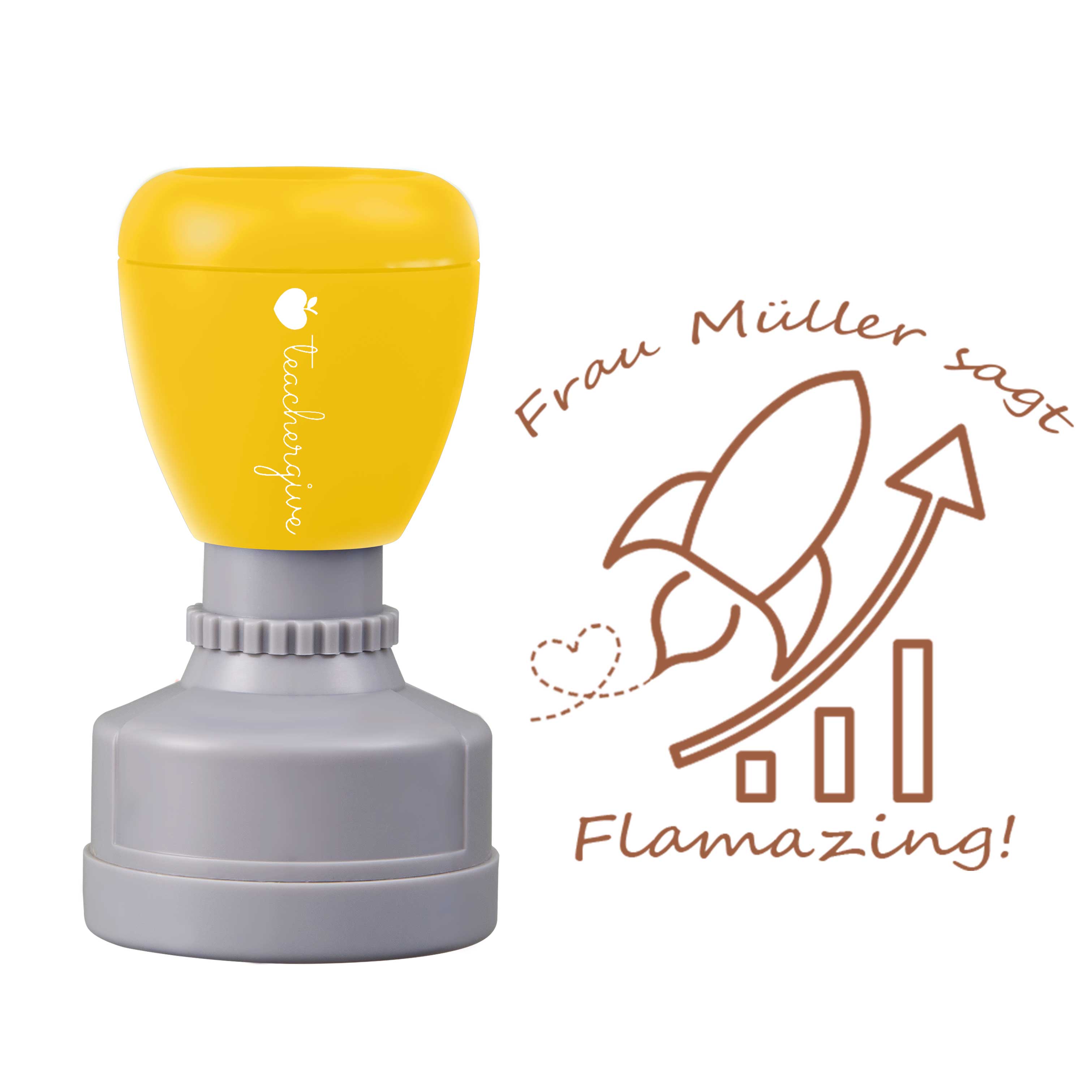 Personalisiert Name Sagt Flamazing Lehrer Stempel