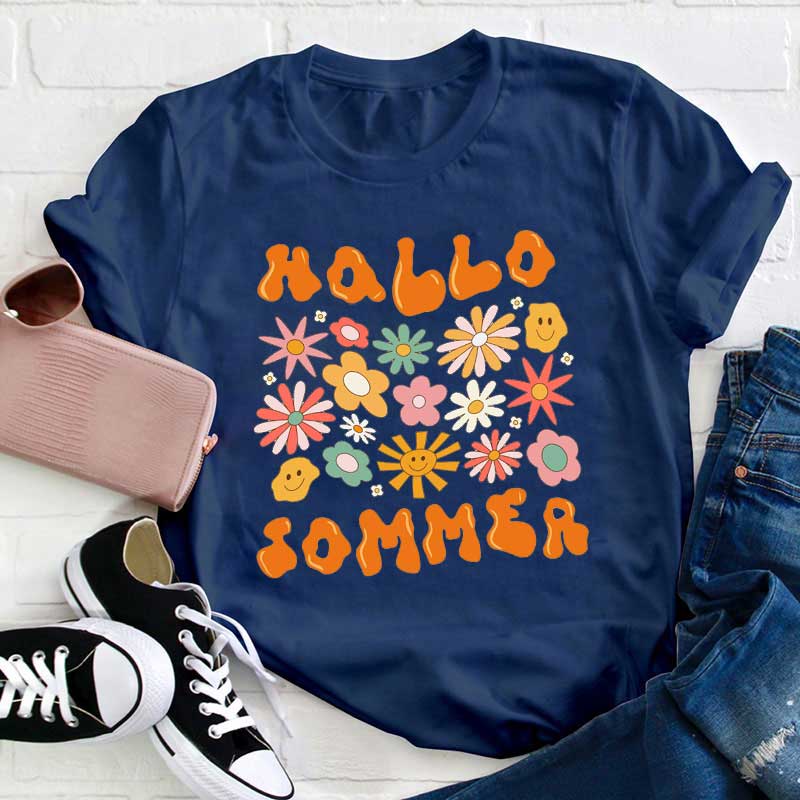 Hallo Sommer Lehrer T-Shirt