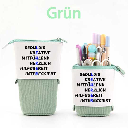 Geduldig Kreativ Mitfühlend Herzlich Hilfsbereit Interessiert Federmäppchen Mäppchen