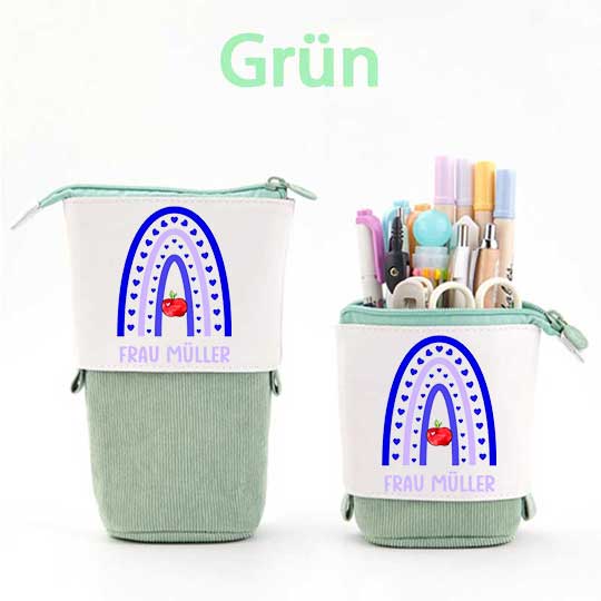 Personalisiert Name Blauer Regenbogen Federmäppchen Mäppchen