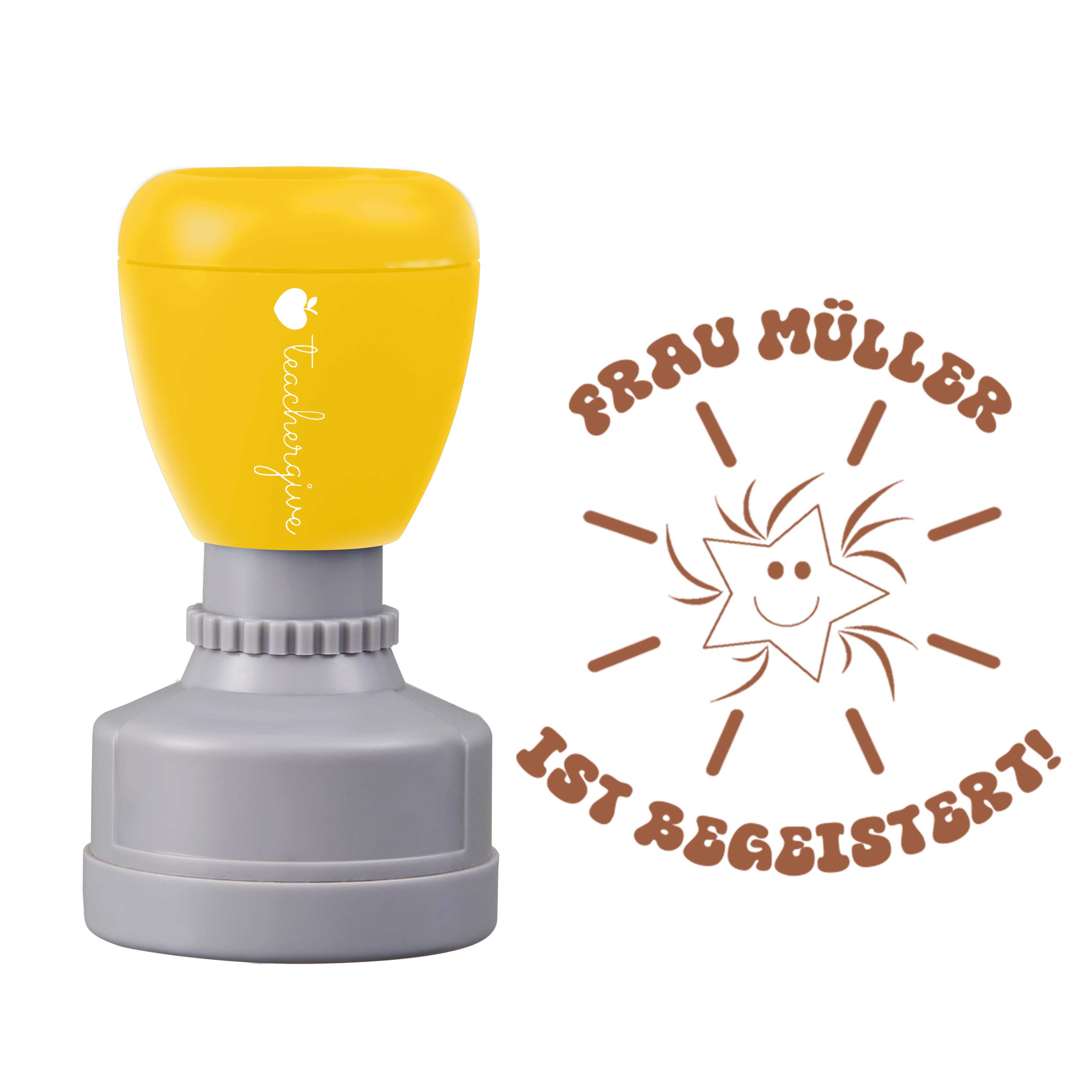 Personalisiert ist begeistert Lehrer Stempel