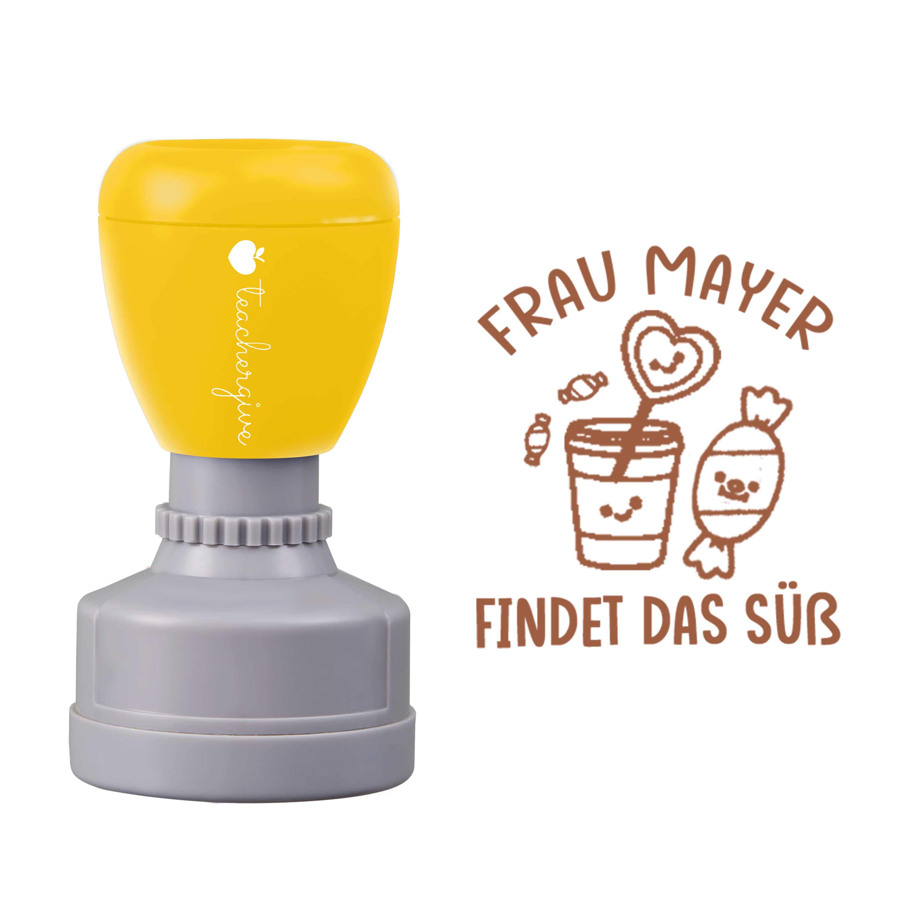 Personalisiert findet das süß Lehrer Stempel