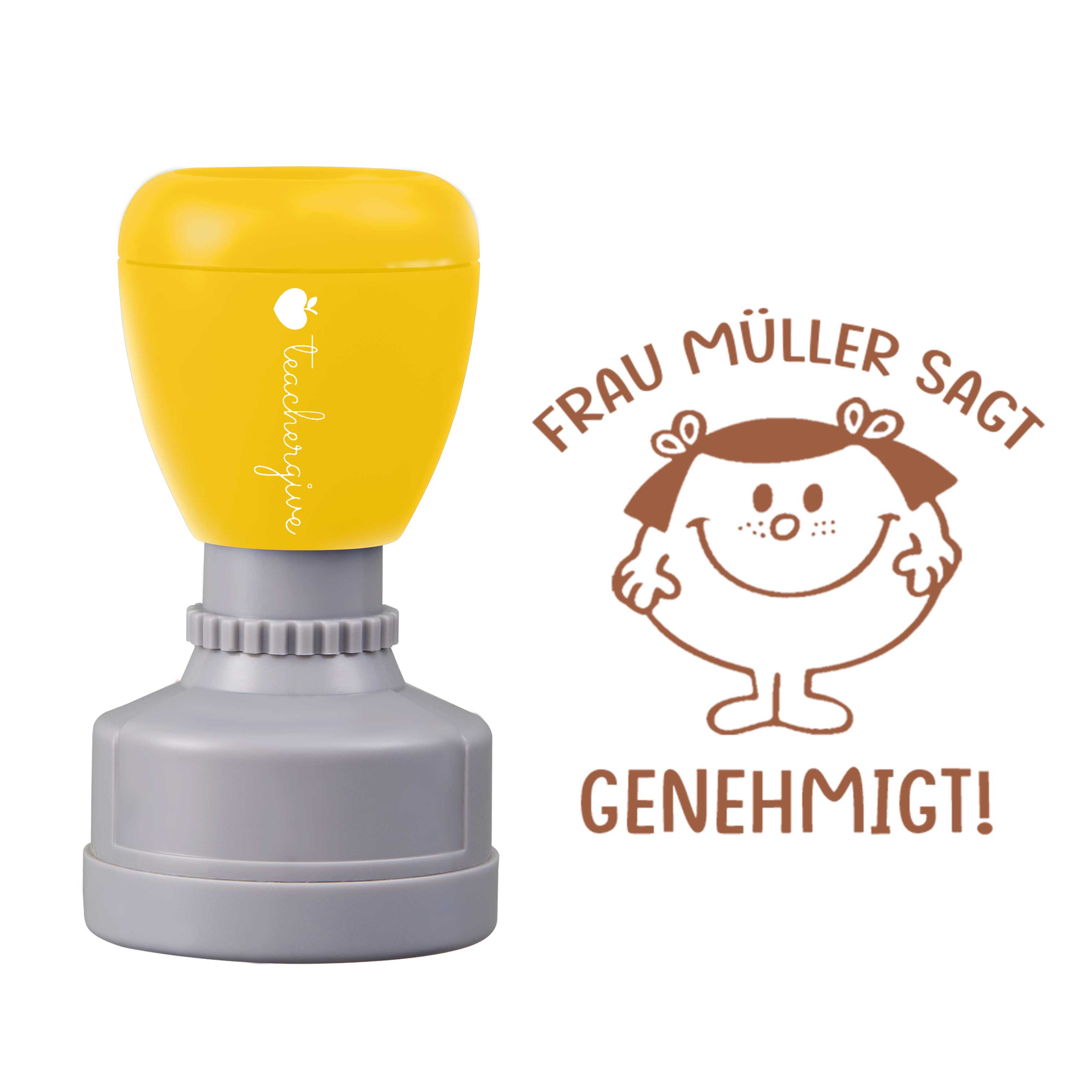 Personalisiert Name sagt genehmigt Lehrer Stempel