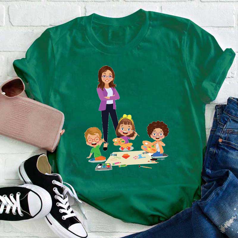 Kunst Unterricht Lehrer T-Shirt