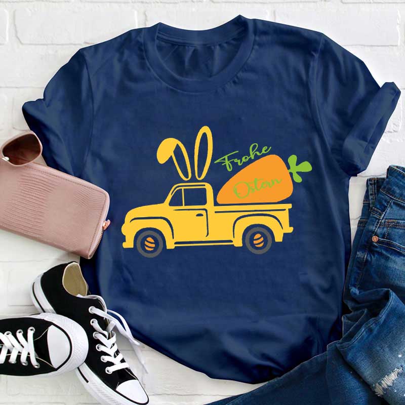 Das Auto und Frohe Ostern Lehrer T-Shirt
