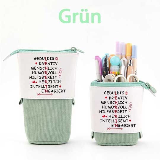 Geduldig Kreativ Menschlich Humorvoll Hilfsbereit Herzlich Intelligent Engagiert Federmäppchen Mäppchen