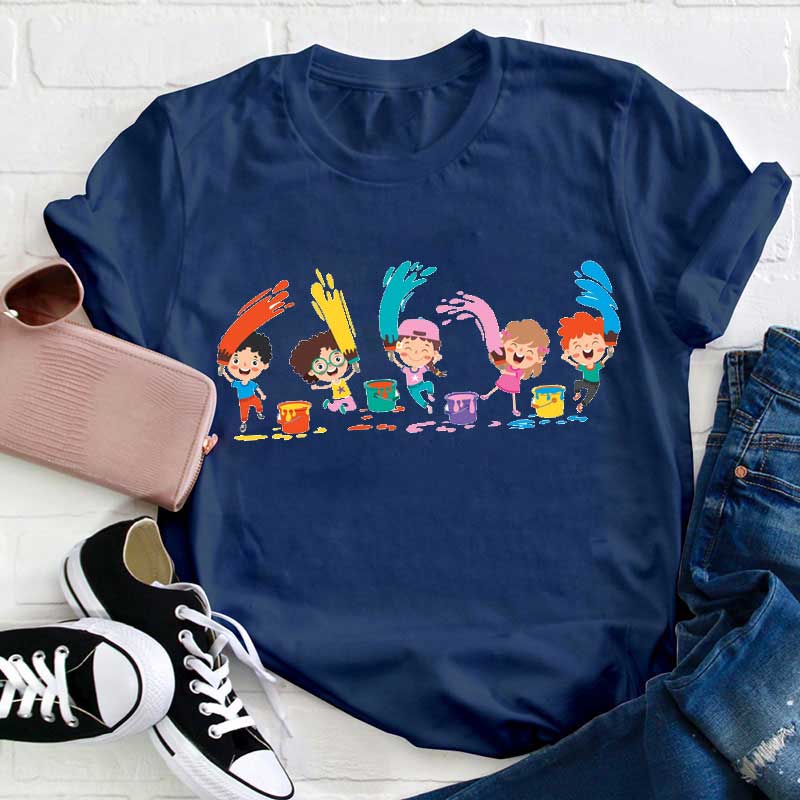 Wir Lieben Kunst Lehrer T-Shirt