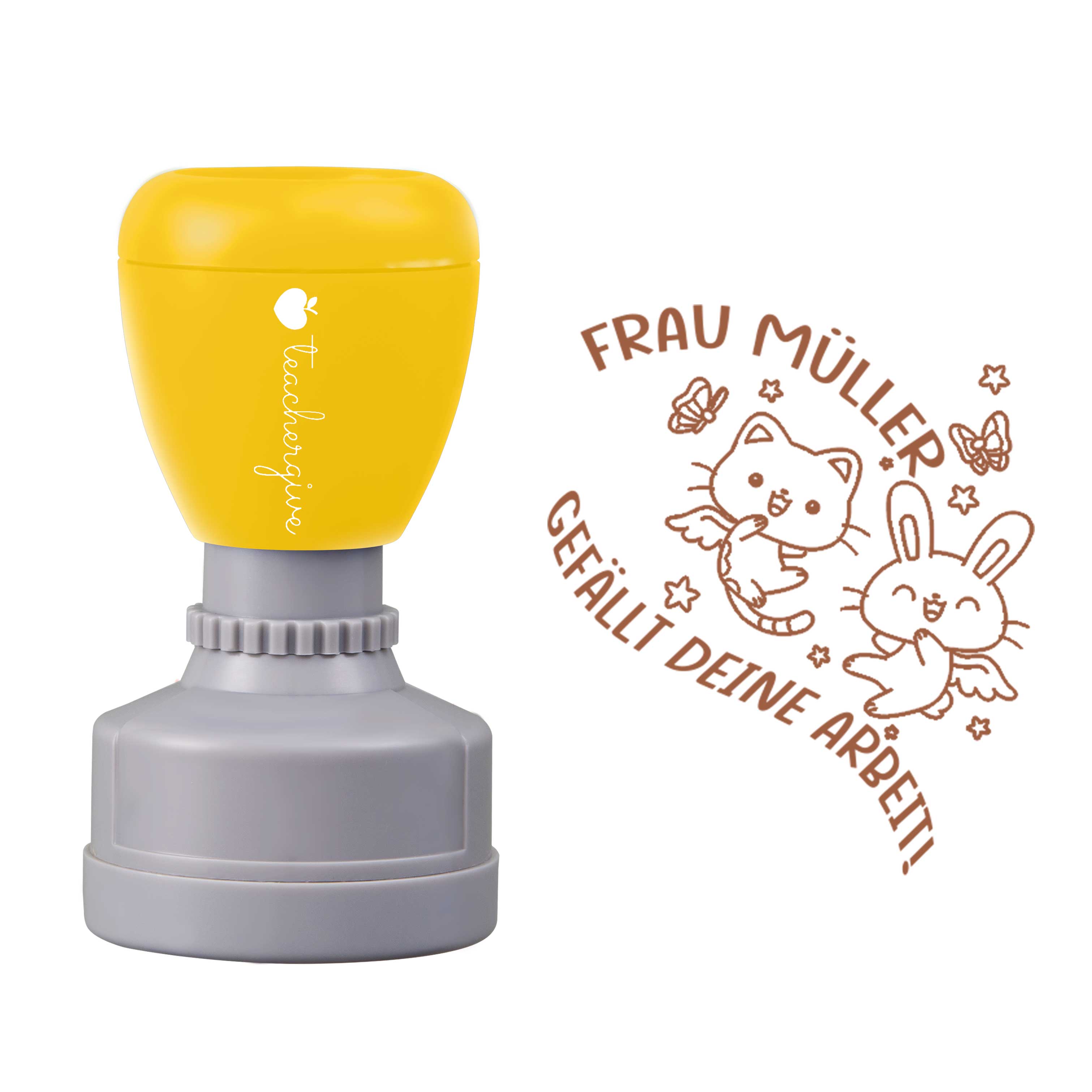 Personalisiert Name gefällt deine Arbeit Lehrer Stempel