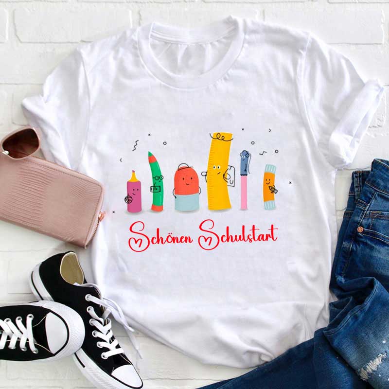 Schönen Schulstart Lehrer T-Shirt