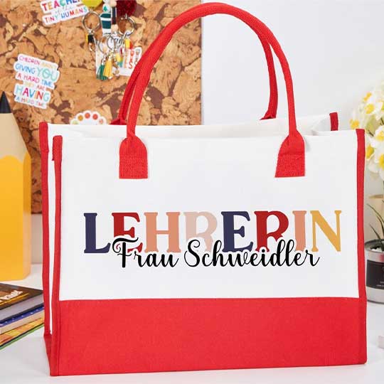 Personalisiert Name Lehrer Oder Lehrerin Tragetasche