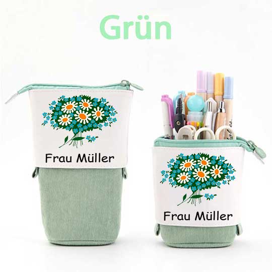 Personalisiert Name Biumen Federmäppchen Mäppchen