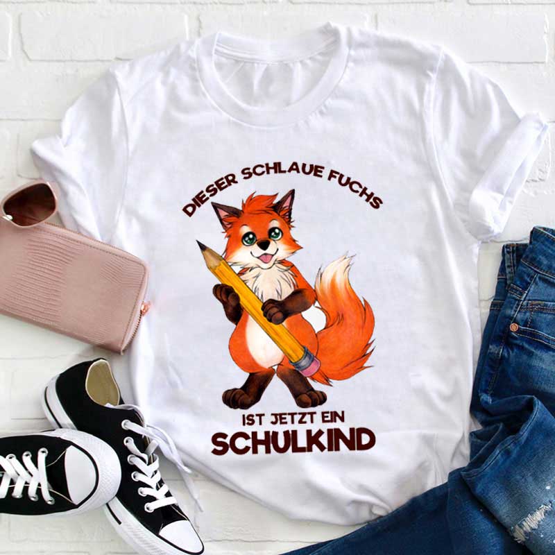 Diese schlaue Fuchs ist jetzt ein Schulkind Lehrer T-Shirt