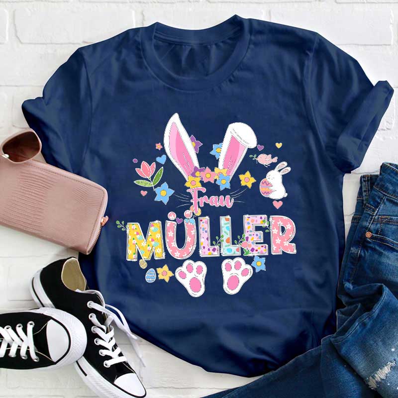 Personalisiert Ostern Name Lehrer T-Shirt