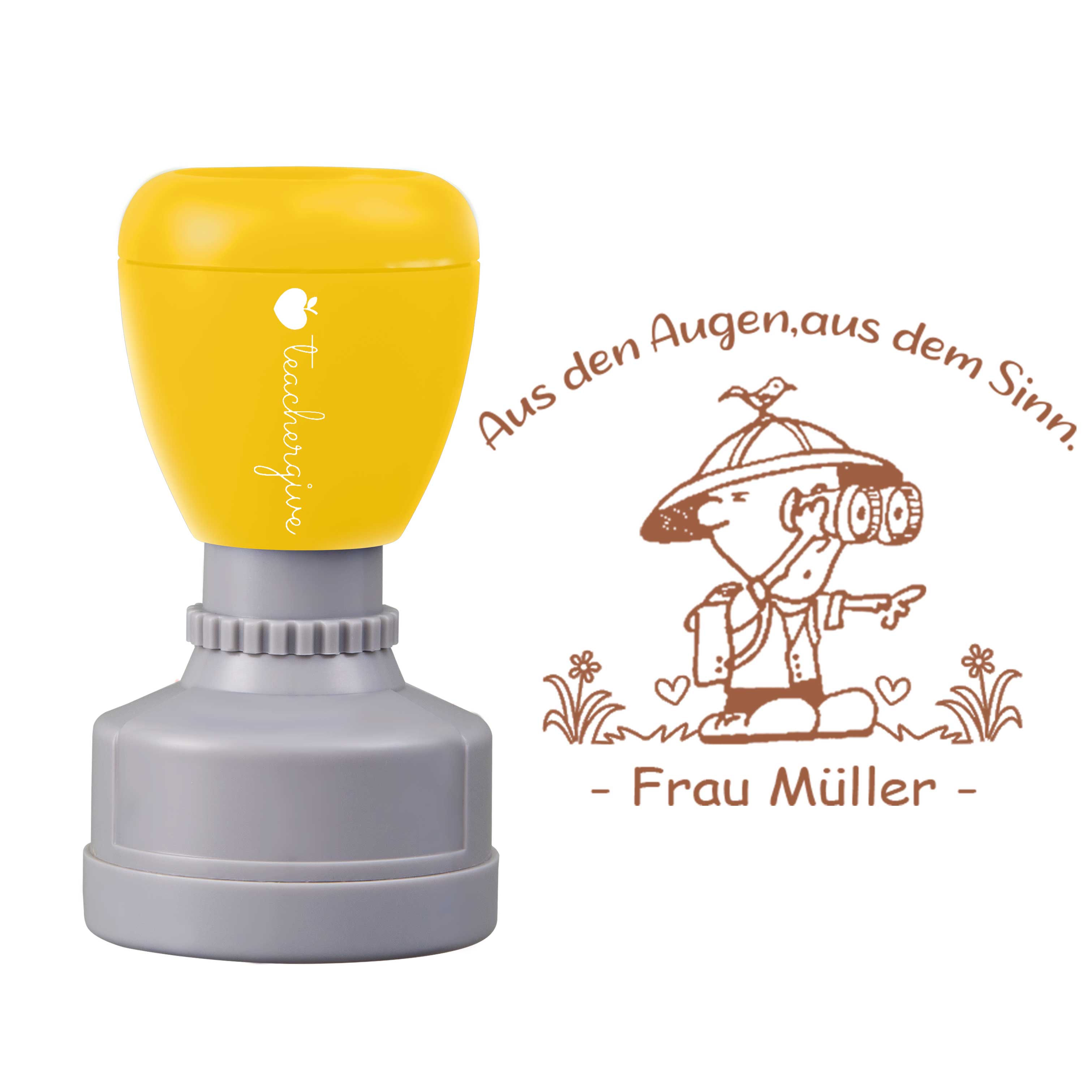 Personalisiert Aus den Augen aus dem Sinn Lehrer Stempel