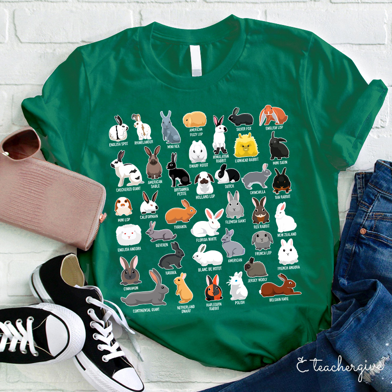 Learn About Various Rabbits Teacher T-Shirt