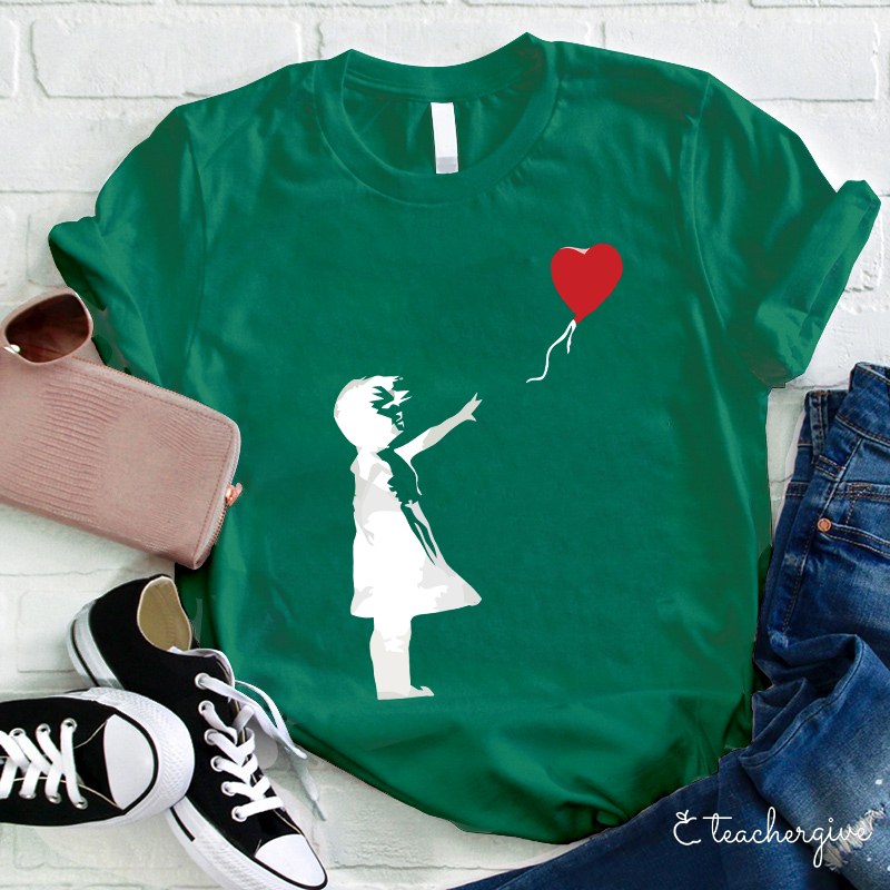 The Girl Whose Balloon Flew Away Teacher T-Shirt