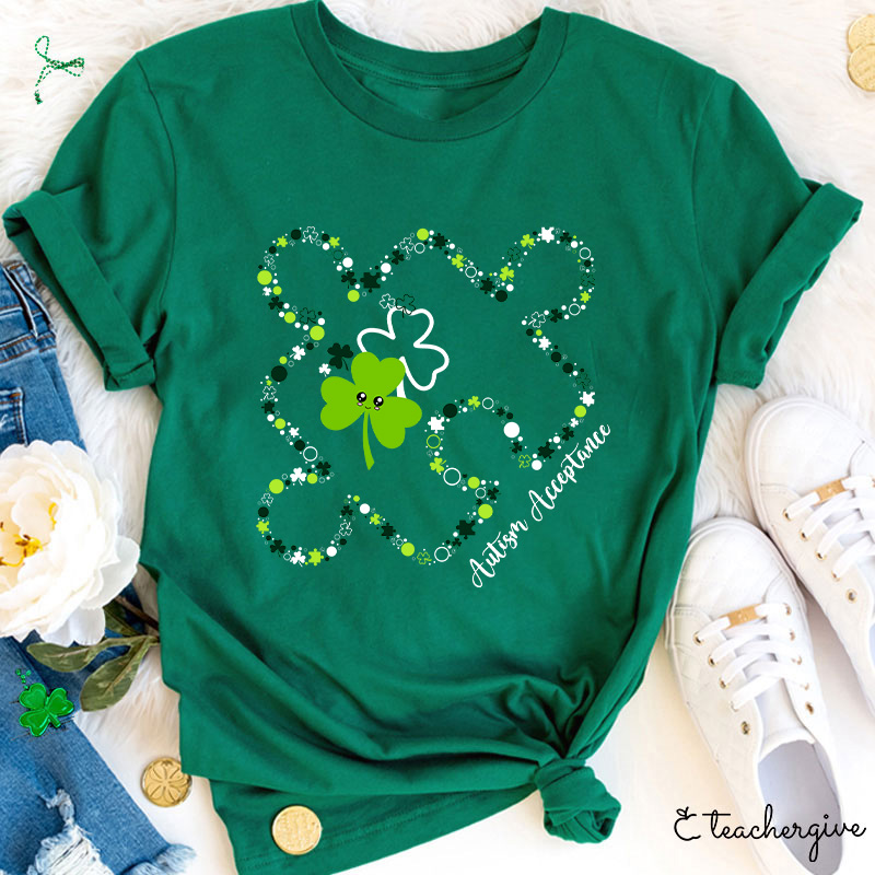 Puzzle Autism Acceptance Teacher T-Shirt