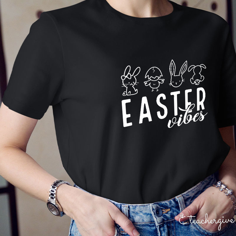 Easter Bunnies Happy Day Teacher T-Shirt