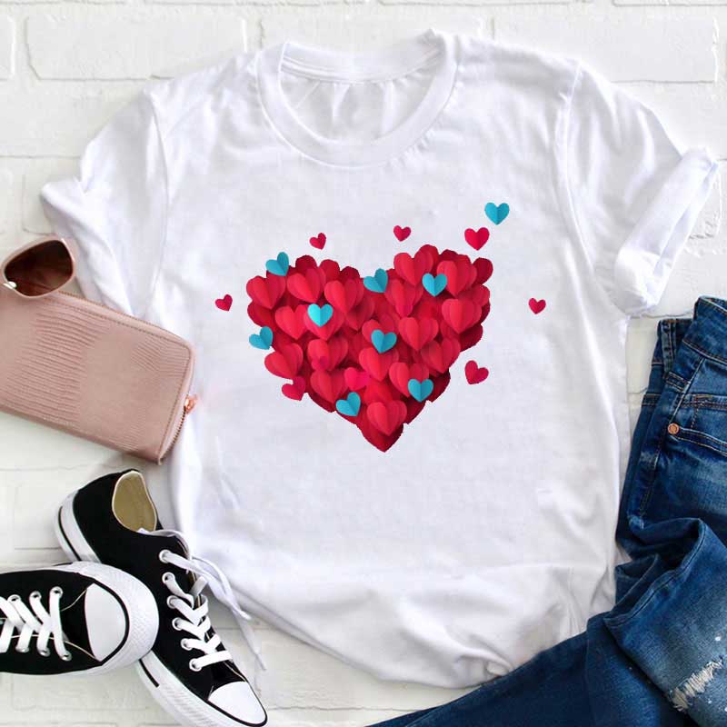 Valentinstag Herz Lehrer T-Shirt