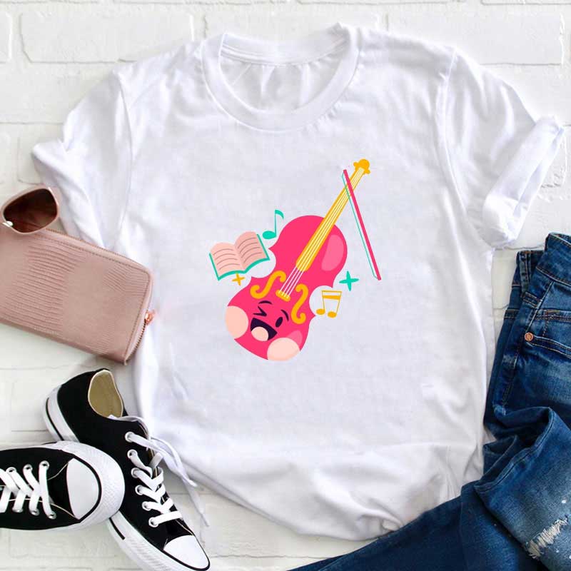 Musik Violin Spielen Lehrer T-Shirt